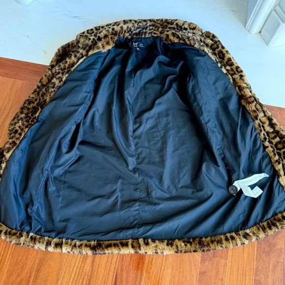 ZARA 🧥 Leopard Print Teddy Coat ANIMAL PRINT Women Jacket FAUX FUR Size XS TRF - Picture 9 of 17